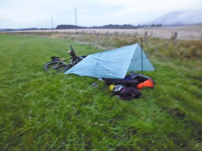 A fuzzy shot of my bivvy.