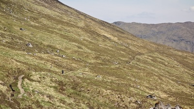 The singletrack leading up from Ben Alder Cottage. (a shot from 2018)
