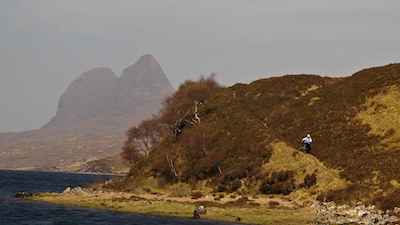 Nearing the end of the Ledmore Traverse. Suilven in the background. (taken on the May recce)