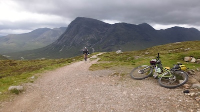 At the summit of the Devil's Staircase. The Buachaille Etive Mor ahead.
