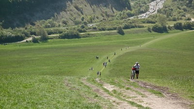 Looking down Butser Hill with the A3 in the background.