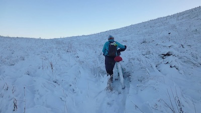 The hike-a-bike out of The Heart's Toe.